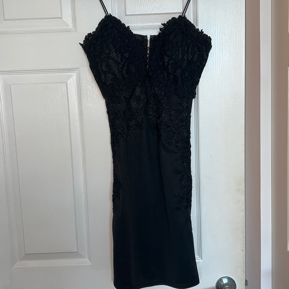 Little black dress with lace